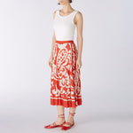 Midi Skirt in Red/White
