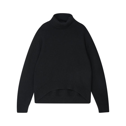 JUMPER 1234 Oversize Roll Collar Jumper in Black