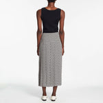 Pleated Maxi Skirt in Ecru/Black