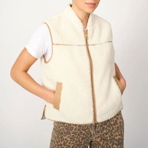 MOS MOSH MMRowe Teddy Waistcoat in Ecru