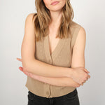 MOS MOSH MMKirby Knit Vest in Savannah Tan