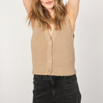 MOS MOSH MMKirby Knit Vest in Savannah Tan
