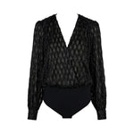 AUBADE Long Sleeve Body Suit in Black