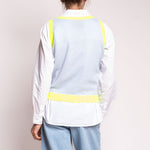 Contrast Cashmere Tank in Cement/Neon Yellow