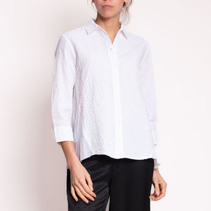 3/4 Sleeve Layered Blouse in Optical White