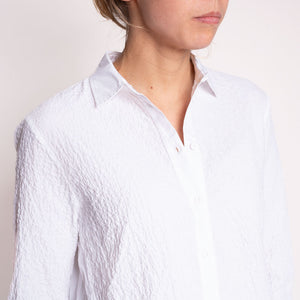 3/4 Sleeve Layered Blouse in Optical White