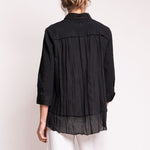 3/4 Sleeve Layered Blouse in Black