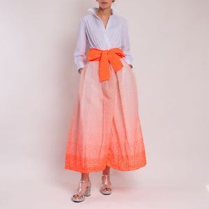 Jinny Detachable Top Dress in White/Orange