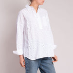 Embroidered Long Shirt in White