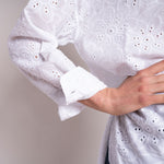 Embroidered Long Shirt in White