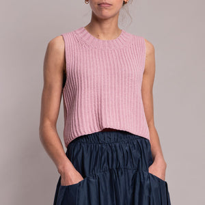 Palchi Knitted Tank in Peony