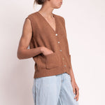 Delilah Cashmere & Lambswool Tank in Almond