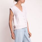 Delilah Cashmere & Lambswool Tank in Snow