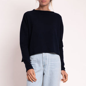 Baba Cashmere & Lambswool Knit in Navy Marl