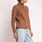 Alma Cashmere & Lambswool 1/4 Zip Knit in Almond