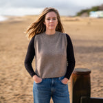 COLLEN & CLARE Lula Cashmere and Lambswool Tank in Mocha Marl