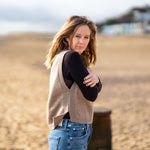 COLLEN & CLARE Lula Cashmere and Lambswool Tank in Mocha Marl