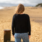 COLLEN & CLARE Pea Cashmere Crop Knit in Black