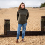 COLLEN & CLARE Rosy Cashmere and Lambswool Knit in Fir Green