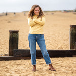 COLLEN & CLARE Arrow Cashmere Roll Neck Knit in Turmeric