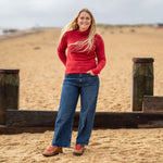 COLLEN & CLARE Arrow Cashmere Roll Neck Knit in Red