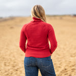 COLLEN & CLARE Arrow Cashmere Roll Neck Knit in Red