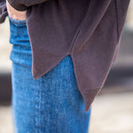 COLLEN & CLARE Cashmere and Lambswool Funnel Neck in Bitter Chocolate