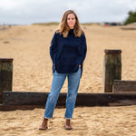 COLLEN & CLARE Cashmere and Lambswool Funnel Neck in Navy Marl
