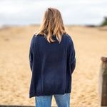 COLLEN & CLARE Cashmere and Lambswool Funnel Neck in Navy Marl