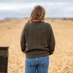 COLLEN & CLARE Nataly Cashmere/Lambswool Crewneck Knit in Fir Green