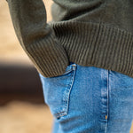 COLLEN & CLARE Nataly Cashmere/Lambswool Crewneck Knit in Fir Green