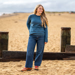 COLLEN & CLARE Nataly Cashmere/Lambswool Crewneck Knit in Teal
