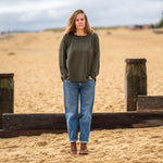 COLLEN & CLARE Luna Cashmere and Lambswool Knit in Fir Green