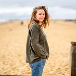 COLLEN & CLARE Luna Cashmere and Lambswool Knit in Fir Green