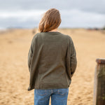 COLLEN & CLARE Luna Cashmere and Lambswool Knit in Fir Green