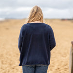 COLLEN & CLARE Luna Cashmere and Lambswool Knit in Navy Marl