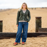 COLLEN & CLARE Gab Cotton Cardigan in Dark Olive