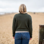 COLLEN & CLARE Gab Cotton Cardigan in Dark Olive