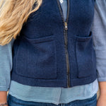 COLLEN & CLARE Contrast Gilet in Navy and Black