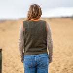 COLLEN & CLARE Contrast Gilet in Fir Green and Orange