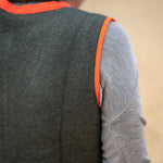 COLLEN & CLARE Contrast Gilet in Fir Green and Orange