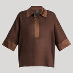 Schermo Linen Shirt in Brown