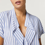 Quatto Striped Shirt in White & Blue
