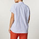 Quatto Striped Shirt in White & Blue
