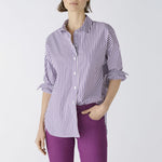 Shirt Blouse in Violet White