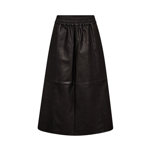 MOS MOSH MMDeena Leather Skirt in Black