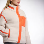 RINO & PELLE Bisma Teddy Cropped Jacket in Birch/Orange