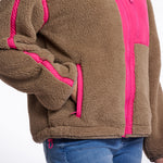 RINO & PELLE Bisma Teddy Cropped Jacket in Toffee Pink