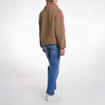RINO & PELLE Bisma Teddy Cropped Jacket in Toffee Pink