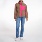 RINO & PELLE Bisma Teddy Cropped Jacket in Toffee Pink